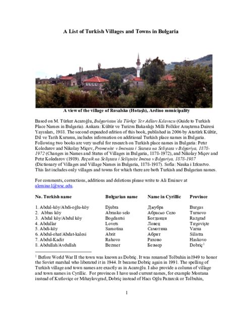 Bulgaristan'da Türk Köyleri/Turkish Villages in Bulgaria.